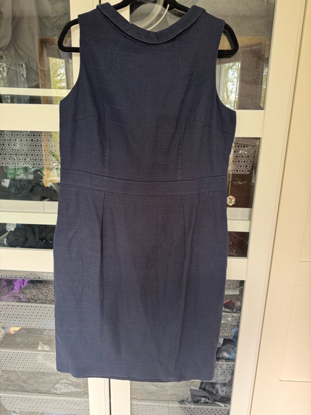 Boden Navy Sleeveless Midi Sheath Dress, size 14L